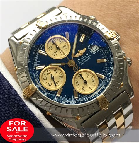 gold breitling watch|gold breitling watch vintage.